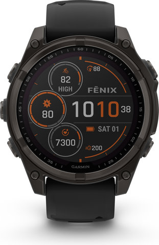 Garmin fenix 8 Solar Sapphire Titan GPS 47 mm Multisport-Smartwatch - graphit-carbongrau