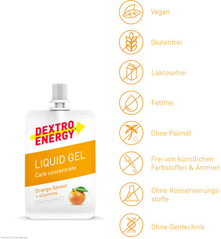 Dextro Energy Liquid Gel Kohlenhydrad-Gel - 18 Stück - orange-vitamins