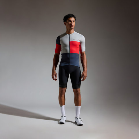 GORE Wear Swiftride Block S/S Jersey - lab graphite - lab red | M