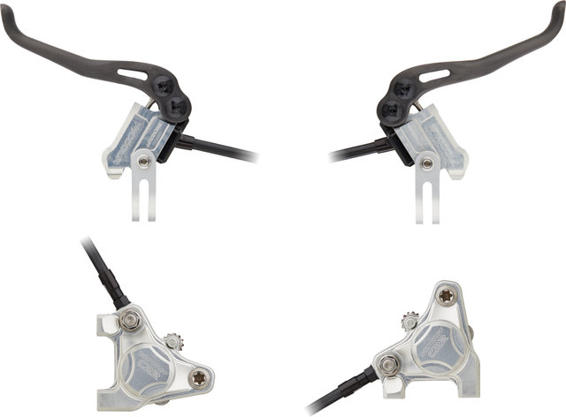 Trickstuff Set de freins à disque Piccola Carbon avant + arrière Flatmount - argenté-noir/Ensemble/gauche/droite (spécifique)