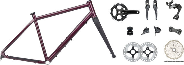 bc original Kit de Cadre Flint 28" avec Groupe Shimano GRX RX810 - violet foncé | M | Axe Traversant 12 mm