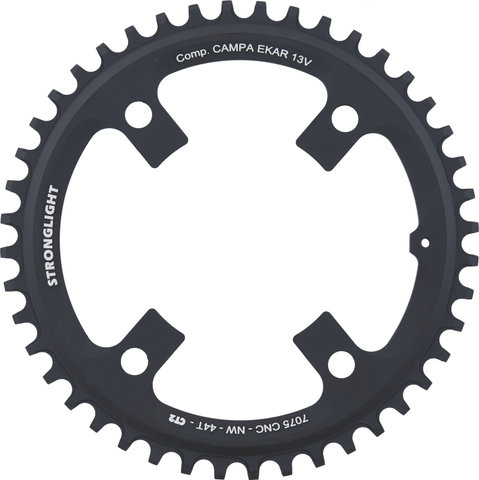 Stronglight Plato CT2 Campagnolo Ekar 13 vel., 4 brazos, círculo agujeros 123 mm - negro/44 