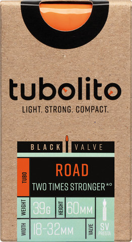 tubolito Tubo-Road-700C Schlauch 28" Modell 2025 - black/18/32-622 SV 60 mm/SV/18-622 bis 32-622/60 mm