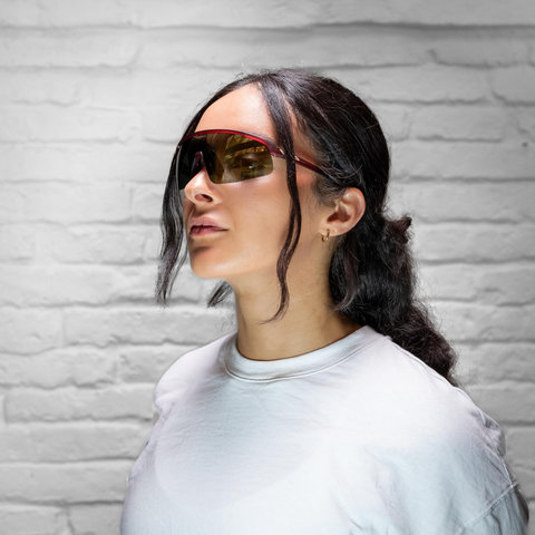 Alpina Turbo Pro S Q-Lite Sports Glasses - red translucent matt | mirror gold