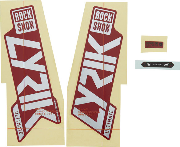 RockShox Sticker Set for Lyrik Ultimate - 2021 Model - boXXer red-gloss polar foil