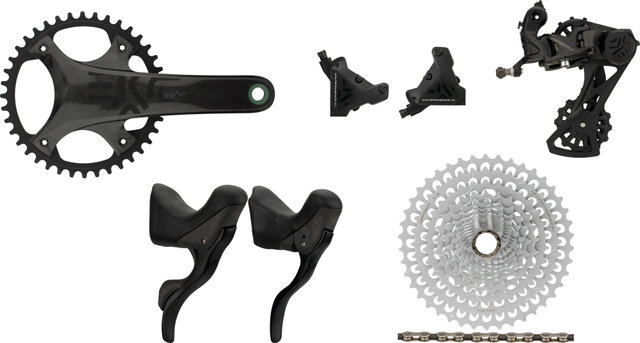 Campagnolo Groupe Ekar 13 vitesses 38 avec frein à disque - schwarz | Campagnolo N3W | 9-42 | Campagnolo N3W | aucun | 172,5 mm | 38