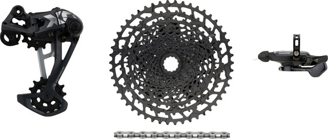 SRAM X01 Eagle 1x12-speed E-Bike Upgrade Kit with Cassette for Shimano - black - X01 silver/Shimano MTB/14 teeth/Shimano MTB/none/11-50/none/without