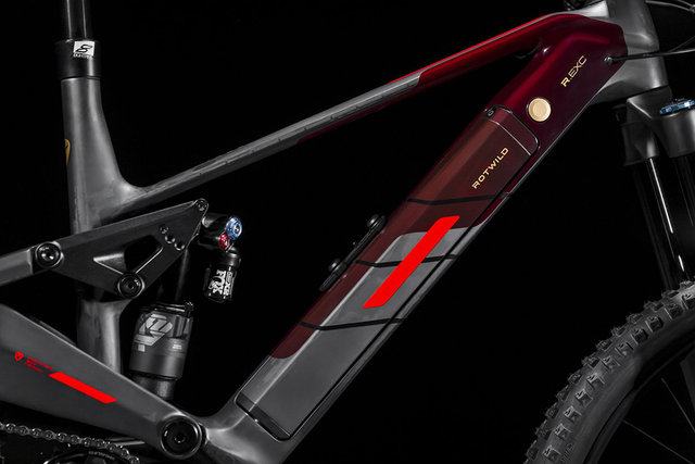 ROTWILD Bicicleta eléctrica de montaña R.EXC Pro 29"/27,5" - red transparent | 29" (delantero), 27,5" (trasero) | 170 mm | L | 165,0 mm
