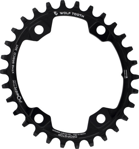 Wolf Tooth Components Elliptical 96 BCD Chainring for Shimano XT M8000 / SLX M7000 - black/30 