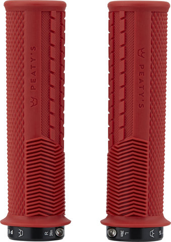 Peaty's Monarch Grips Knurl Lock-On Handlebar Grips - red/thick