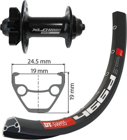 XLC FW-A12 27.5" Disc 6-bolt front wheel - black | 27.5" (650B) | 100 mm | front wheel only | front wheel only