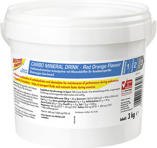 Dextro Energy Boisson Carbo Mineral Drink - 3 kg - red orange