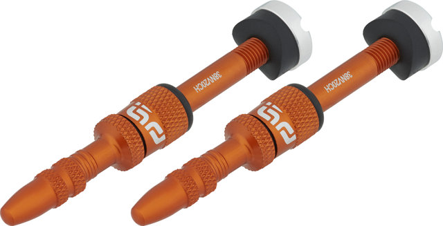 e*thirteen Valve Tubeless Quick Fill - 2 pièces - naranja/SV 23-31 mm