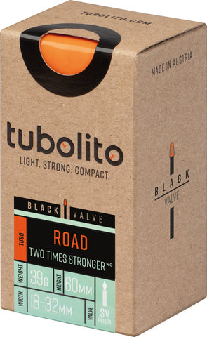 tubolito Tubo-Road-700C Schlauch 28" Modell 2025 - black/18/32-622 SV 60 mm/SV/18-622 bis 32-622/60 mm