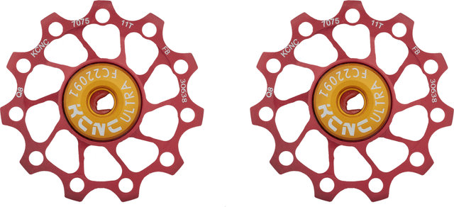 KCNC Jockey Wheel Ultra Light Schalträdchen - 1 Paar - red/11 Zähne