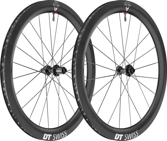 DT Swiss Juego de ruedas ARC 1100 DICUT 55 Carbon Disc Center Lock 28" - negro/100 mm/Non Boost/Shimano carretera/142 mm/28"/Non Boost