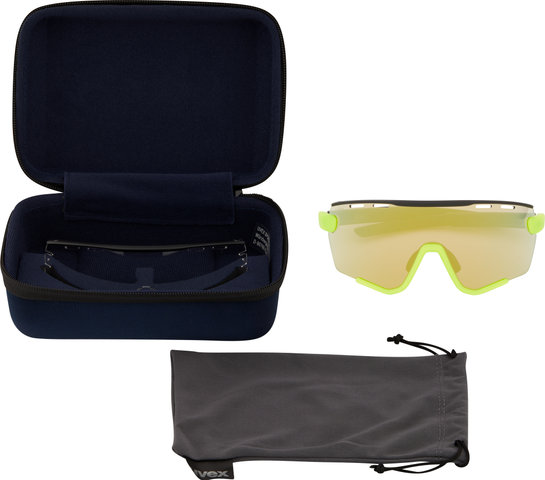 uvex sportstyle 236 Set Sportbrille - black-yellow mat/mirror yellow
