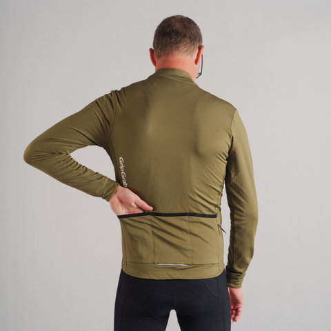GripGrab RIDE Thermal Long Sleeve Trikot - olive green/M
