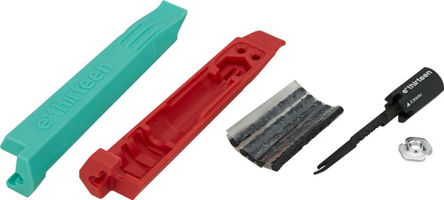 e*thirteen Tubeless Tire Plug & Reifenheber Kit - red-seafoam