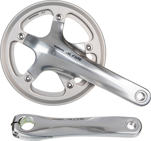 Shimano Juego de bielas Alfine FC-S501 con anillo protector de cadena doble - plata/170,0 mm 42 dientes