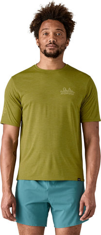 Patagonia Capilene Cool Daily Graphic Lands T-Shirt - wind runner-graze green x-dye/M