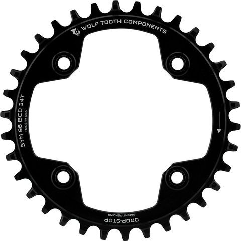 Wolf Tooth Components 96 BCD Symmetrical Chainring for Shimano Compact Triple - black/34 
