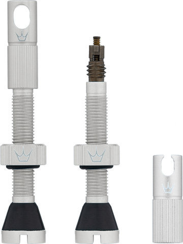 Peaty's Holeshot Fast Flow tubeless valves - silver | Presta Valve (SV) | 42 mm