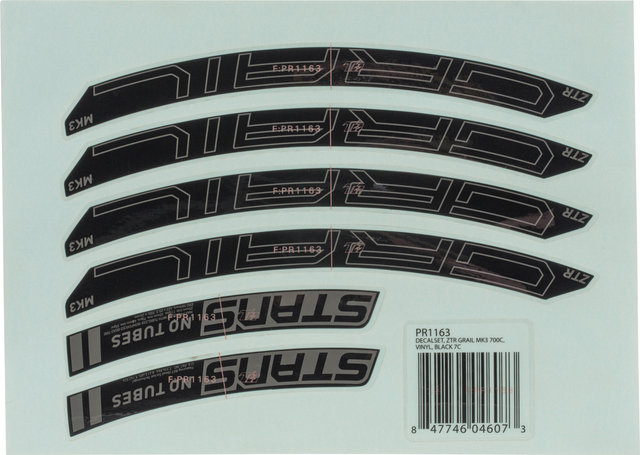 NoTubes Set d'Autocollants pour ZTR Grail MK3 - noir