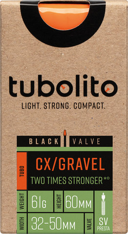 tubolito Tubo-CX/Gravel-All chambre à air 27,5"/28" modèle 2025 - black/32-50 x 584-622 SV 60 mm/32-584 à 50-622/Valve Presta (SV)/60 