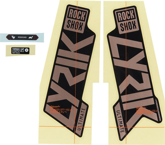 RockShox Sticker Set for Lyrik Ultimate - 2021 Model - gloss black-matte copper foil