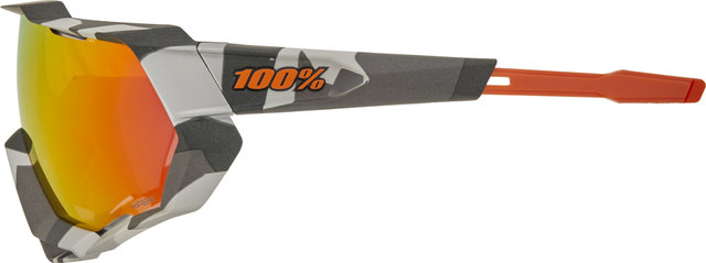 100% Speedtrap Hiper Sportbrille - soft tact grey camo/hiper red multilayer mirror