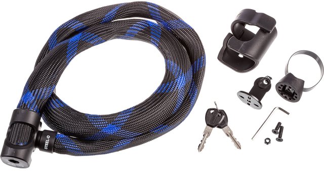 ABUS Candado de cable blindado Ivera Steel-O-Flex 7200 c. soporte Ivera RBU - black/110 cm