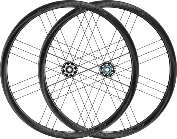 Campagnolo Bora WTO 33 Carbon Disc Center Lock 28" Laufradsatz - black-dark label/28" Satz (VR 12x100 + HR 12x142) Campa