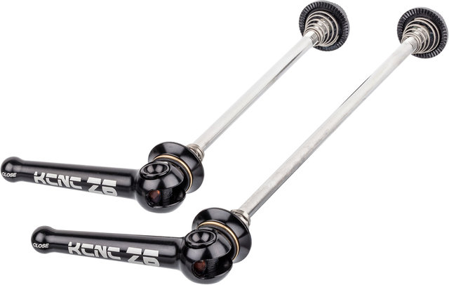 KCNC Set de Serrages Rapides de Moyeu Z6 KQR Inox MTB - black/set (roue avant et arrière)