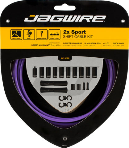 Jagwire Set de Câble de Vitesses 2X Sport - purple
