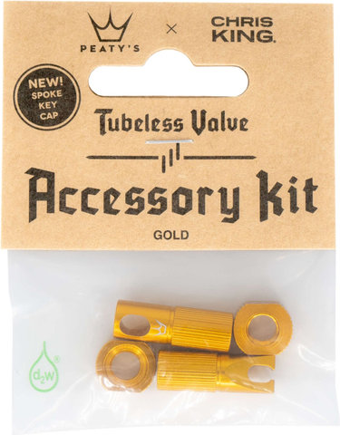 Peaty's Holeshot Fast Flow Tubeless-Ventil Ersatzteil Set - gold