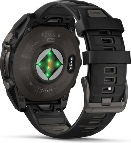 Garmin fenix 8 Solar Sapphire Titan GPS 47 mm Multisport-Smartwatch - graphit-carbongrau