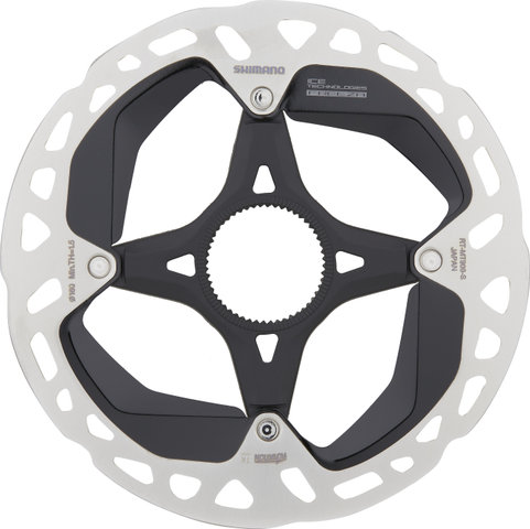 Shimano Bremsscheibe RT-MT900 Center Lock Magnet + Innenverzahnung für XTR - silber-schwarz/160 mm