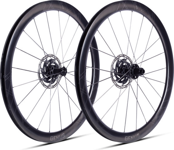 ERE Research Jeu de roues Genus II CL45-R Carbon Disc 28" - black-black/100 mm/Shimano Route/142 mm/28"/Non Boost/Non Boost