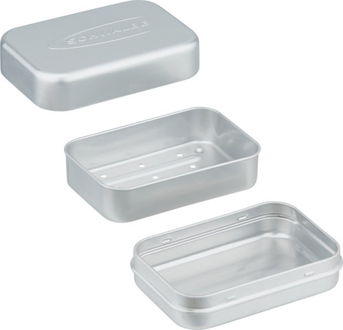 Schwalbe Caja de aluminio para Natural Bike Soap - plata
