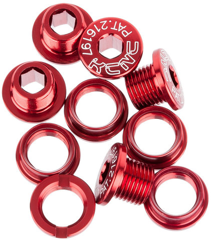 KCNC Set de tornillos de platos Road M8 corto - rojo/universal