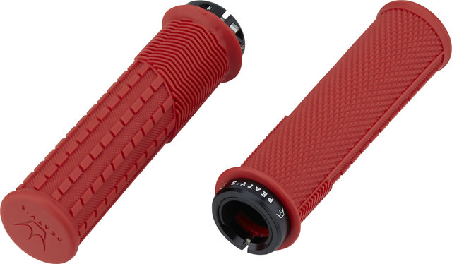 Peaty's Monarch Grips Knurl Lock-On Handlebar Grips - red/thick