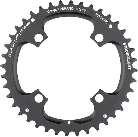 Stronglight Shimano Chainring 10-speed, 4-Arm, 104 mm BCD - black/40 tooth