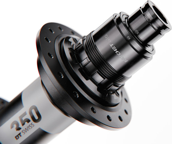 DT Swiss Moyeu arrière 350 MTB DB DEG 72 6-trous Superboost - noir | Axe Traversant 12 mm | 32 | SRAM XD