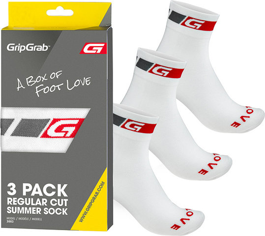 GripGrab Classic Regular Cut Socks 3-Pack - white/41 - 44