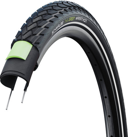 Schwalbe Pneu Rigide Marathon Green Performance ADDIX Eco E-25 27" - noir-reflex | 32-630 | 32 mm | 1.25 | 27 