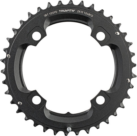 Truvativ Plato X0 / X9 / X7 / X5 MTB 4 brazos, círculo de agujeros de 104 mm - negro/38 dientes pin largo