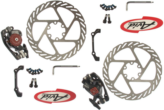 Avid BB7 MTB v+h Set Scheibenbremse mit Bremsscheibe - graphit/Satz VR PM 160 mm + HR IS 160 mm