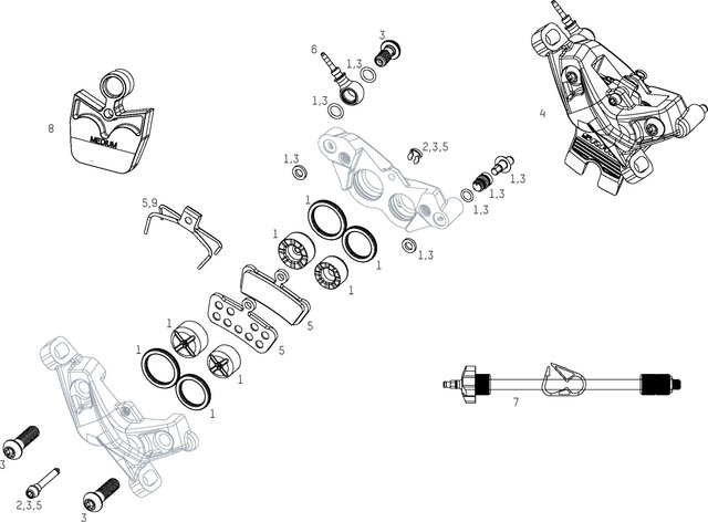 SRAM Piezas de repuesto para pinza de frenos G2 Ultimate (A1) (2020) - 7/universal