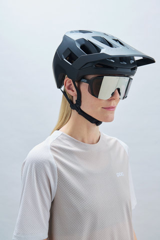 POC Devour sports glasses with replacement lens - uranium black | clarity road-sunny silver